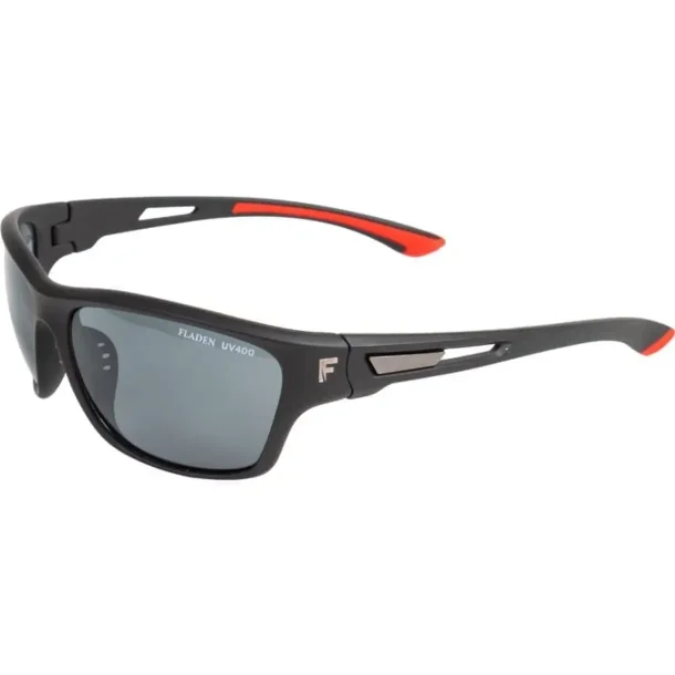 Fladen Matt Black / Grey Red Polariserende Solbriller