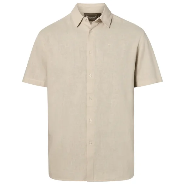 Pinewood V�rnamo Hemp Mix Kort�rmet Skjorte Herre Beige