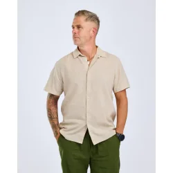 Pinewood V�rnamo Hemp Mix Kort�rmet Skjorte Herre Beige