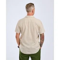 Pinewood V�rnamo Hemp Mix Kort�rmet Skjorte Herre Beige