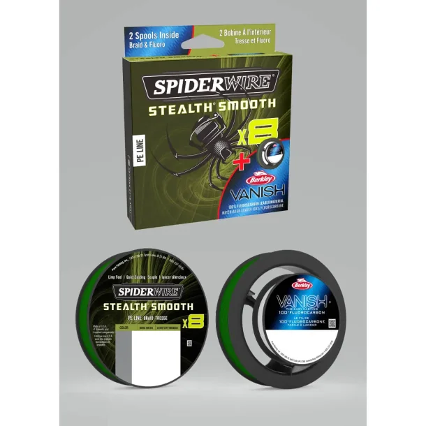 Spiderwire Stealth Smooth X8 Vanish Duo Spool, Køb online nu